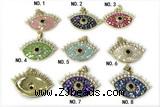 Pend285 18*27mm copper pendant pave abalone shell zirconia gold plated