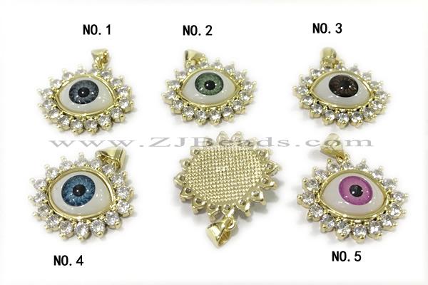 PEND29 20*25mm copper evil eye pendant gold plated