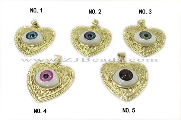 PEND30 25mm copper evil eye pendant gold plated