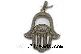 Pend51 35*40mm copper pendant pave zirconia gold plated