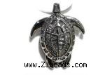 Pend59 24*28mm copper tortoise pendant silver plated