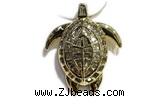 Pend60 24*28mm copper tortoise pendant gold plated