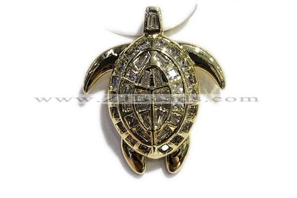 Pend60 24*28mm copper tortoise pendant gold plated