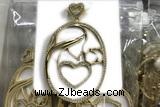 Pend64 35*45mm copper oval pendant pave zirconia gold plated