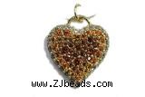 Pend65 17mm copper heart pendant pave zirconia gold plated