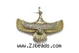 Pend83 20*42mm copper eagle pendant pave zirconia gold plated