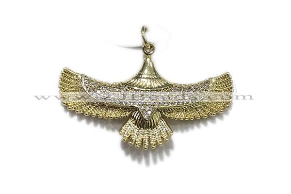 Pend83 20*42mm copper eagle pendant pave zirconia gold plated