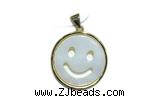 Pend91 23mm copper circle pendant pave zirconia gold plated