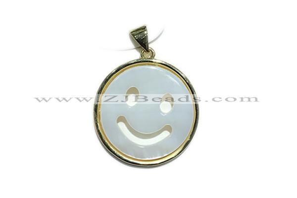 Pend91 23mm copper circle pendant pave zirconia gold plated