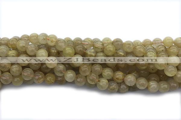 QUAR22 15 inches 10mm round golden rutilated quartz gemstone beads