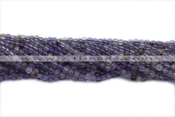 QUAR27 15 inches 4mm round purple phantom quartz gemstone beads