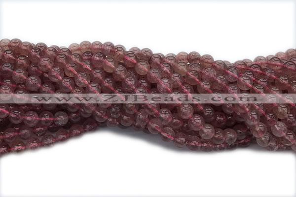 QUAR32 15 inches 8mm round strawberry quartz gemstone beads