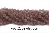 QUAR33 15 inches 10mm round strawberry quartz gemstone beads