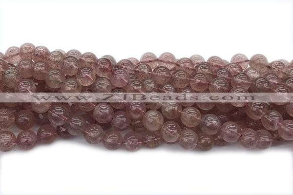 QUAR33 15 inches 10mm round strawberry quartz gemstone beads