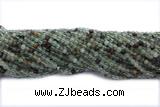 QUAR34 15 inches 4mm round green phantom quartz gemstone beads