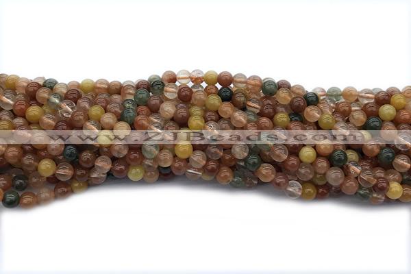 QUAR39 15 inches 6mm round mixed quartz gemstone beads