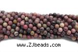 RHOD03 15 inches 10mm round fowlerite gemstone beads