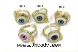 RING04 15*20mm copper evil eye rings gold plated