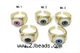 RING06 12*18mm copper evil eye rings gold plated