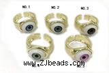 RING07 12*18mm copper evil eye rings gold plated