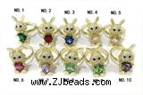 RING10 12*26mm copper rabbit rings mountain gold plated