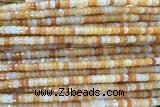 ROND232 15 inches 2.5*4mm faceted heishi yellow aventurine beads
