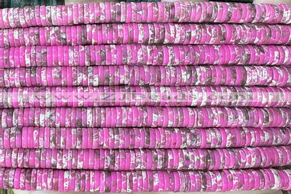 ROND250 15 inches 1.5*6mm heishi imitation sea sediment jasper beads