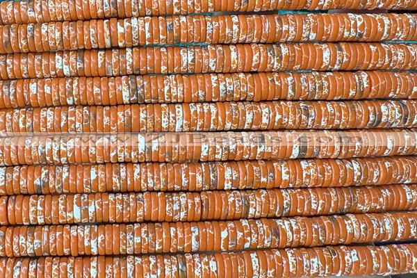 ROND251 15 inches 1.5*6mm heishi imitation sea sediment jasper beads