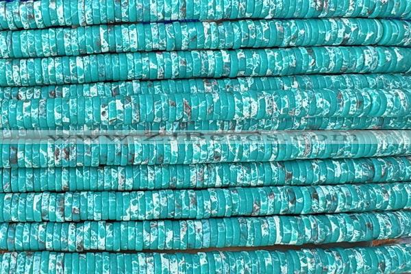 ROND252 15 inches 1.5*6mm heishi imitation sea sediment jasper beads