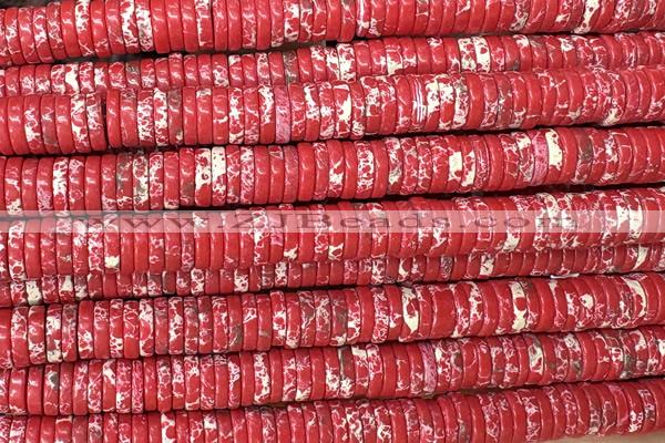 ROND255 15 inches 1.5*6mm heishi imitation sea sediment jasper beads