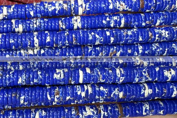 ROND256 15 inches 1.5*6mm heishi imitation sea sediment jasper beads