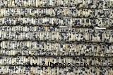 ROND276 15 inches 1.5*6mm heishi sesame jasper beads