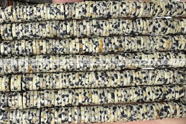 ROND292 15 inches 2*8mm heishi sesame jasper beads