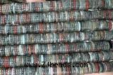 ROND293 15 inches 2*8mm heishi blood jasper beads