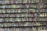 ROND297 15 inches 2*8mm heishi bronze green gemstone beads