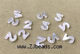 Shel03 8*10mm Natural White Shell Number Pendant