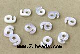Shel10 8*10mm Natural White Shell Number Pendant