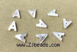 Shel15 9*10mm Natural White Shell Alphabet Letter Pendant