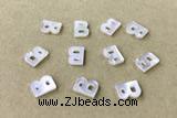 Shel16 8*10mm Natural White Shell Alphabet Letter Pendant