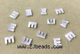 Shel19 8*10mm Natural White Shell Alphabet Letter Pendant