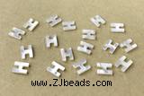 Shel22 8*10mm Natural White Shell Alphabet Letter Pendant