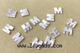 Shel27 10*10mm Natural White Shell Alphabet Letter Pendant