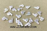 Shel30 7*10mm Natural White Shell Alphabet Letter Pendant