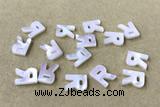 Shel32 8*10mm Natural White Shell Alphabet Letter Pendant