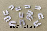 Shel35 8*10mm Natural White Shell Alphabet Letter Pendant