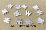 Shel37 10*10mm Natural White Shell Alphabet Letter Pendant