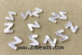Shel40 8*10mm Natural White Shell Alphabet Letter Pendant