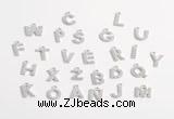 Silv05 2.3*9mm ~ 7*10mm 925 sterling silver letter pendant pave zirconia