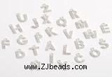 Silv06 2.3*9mm ~ 7*10mm 925 sterling silver letter pendant pave zirconia