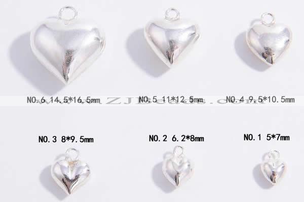 Silv07 5*7mm ~ 14.5*16.5mm 925 sterling silver heart pendant